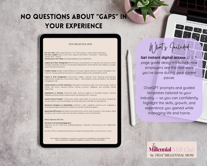 The SAHM Resume Builder + Template