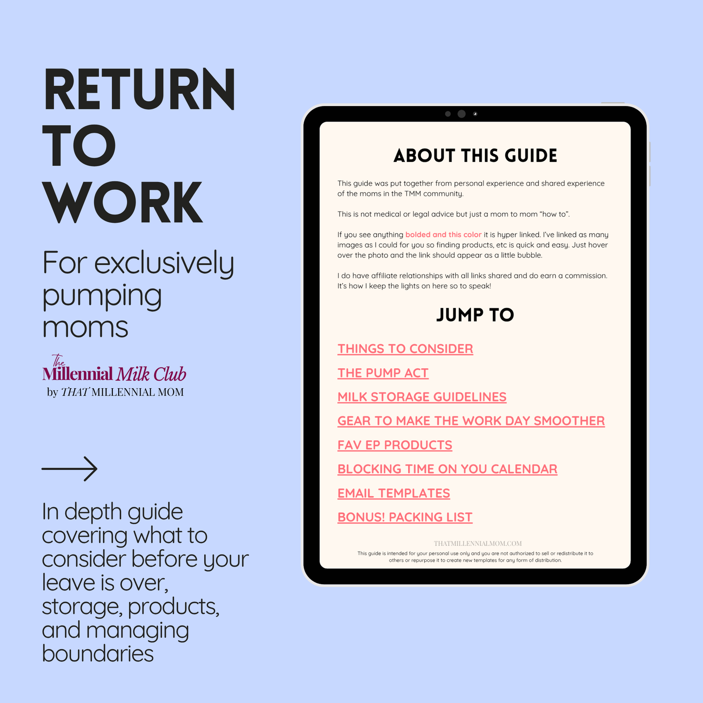 The Exclusively Pumping Mom Return to Work Guide